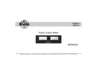 McIntosh MPM-4000 - Owners manual